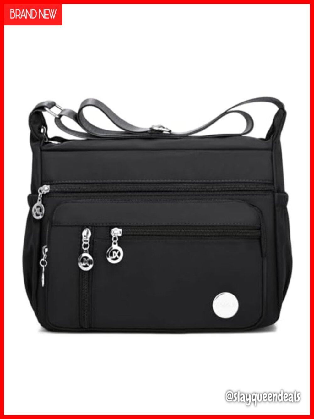 Waterproof Nylon Crossbody Bag Multiple Pockets Messenger Tote Purse